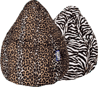SITTING POINT - Bean Bag "Afro" SITZSACK SITZKISSEN LEOPARD UND ZEBRA 2 GR&Ouml;&szlig;EN