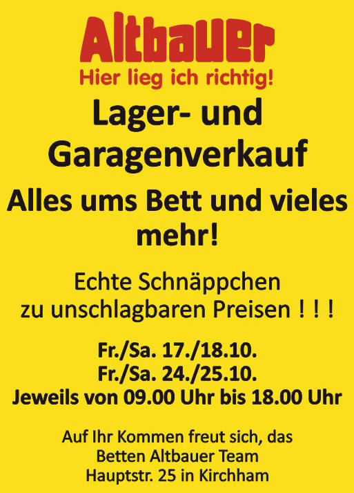 Lager-& Garagenverkauf