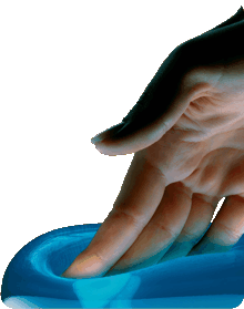 Wie diese Hand sinkt Ihr Körper in das Technogel ein