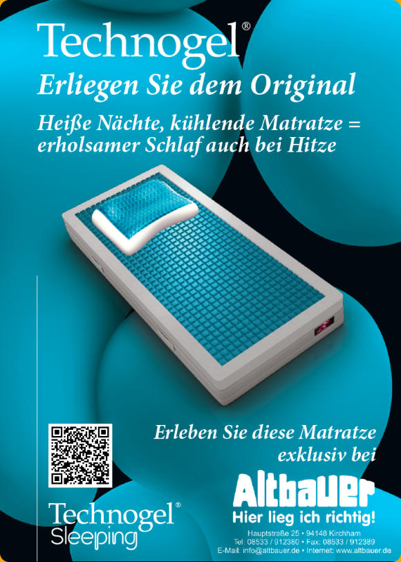 k�hlende Technogel Matratze